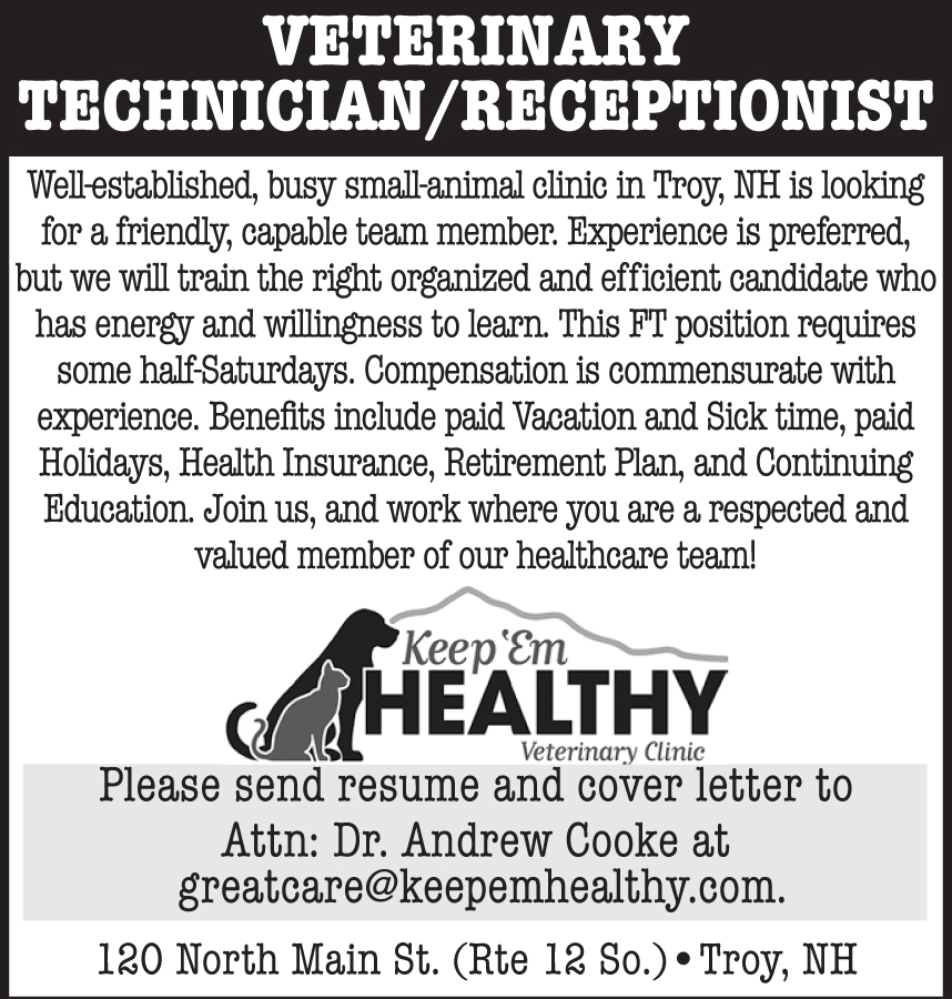 Keep Em Healthy employment ad